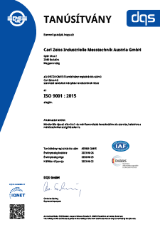 ISO 9001:2015 minőségirányítási rendszer (MIR) tanúsítvány előnézeti képe