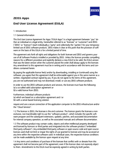 ZEISS Apps End User License Agreement (EULA) előnézeti képe