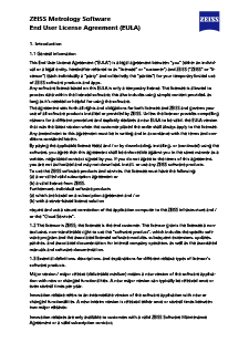 ZEISS Metrology Software End User License Agreement (EULA)  előnézeti képe