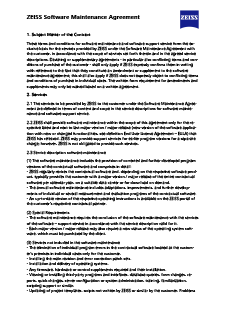 ZEISS Software Maintenance Agreement  előnézeti képe