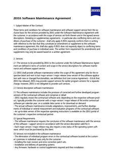 ZEISS Software Maintenance Agreement előnézeti képe