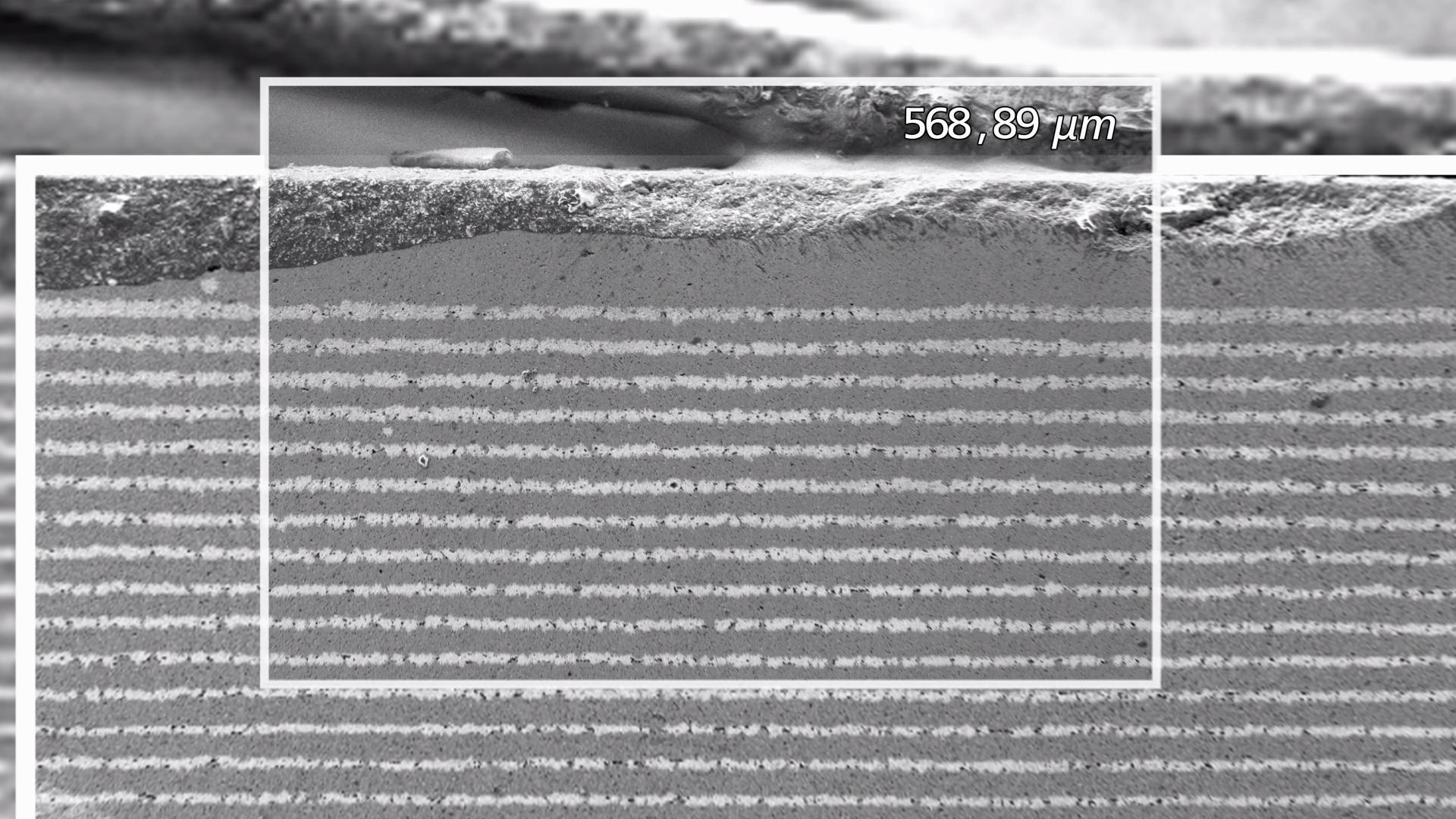 A Li-ion akkumulátor rétegeinek összetétel-elemzése a ZEISS EVO 25 segítségével