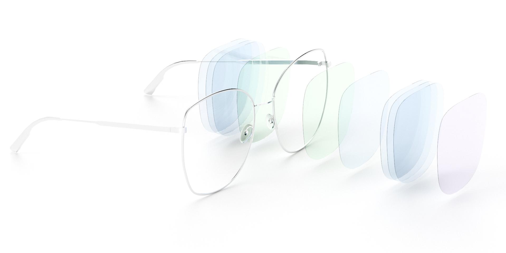 Sematikus ábra, amely a ZEISS DuraVision felületkezelések nyújtotta különböző előnyökért felelős rétegtulajdonságokat mutatja be: UV-védelem, tartósság, szennyeződés elleni védelem, tükröződéscsökkentő réteg és tisztítást megkönnyítő réteg.