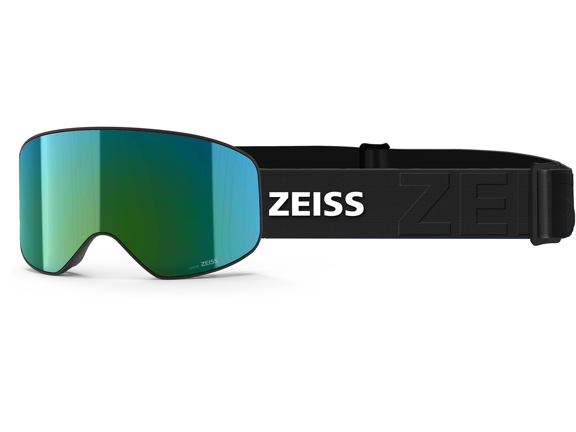 ZEISS síszemüveg türkizkék napellenzővel és fekete pánttal
