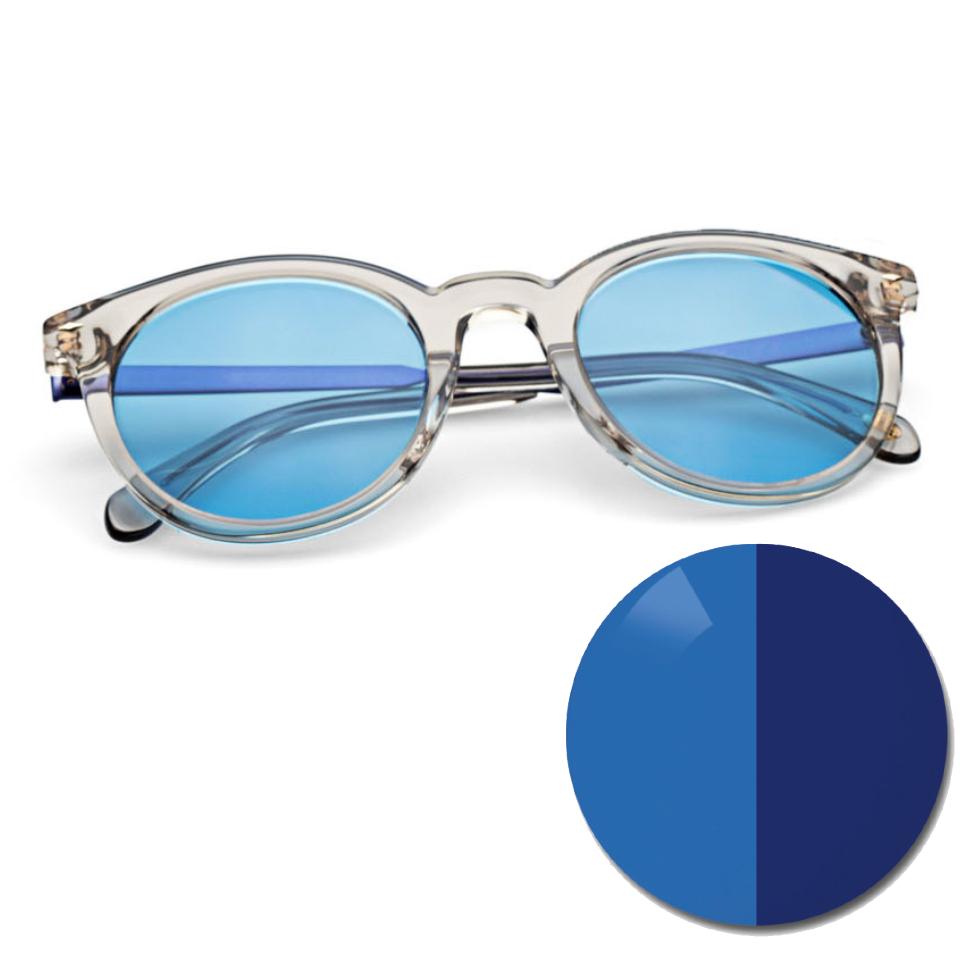 ZEISS AdaptiveSun egységes kék szemüveg, valamint világos és sötét színárnyalatú színkör