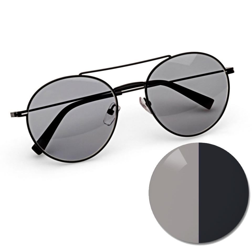 ZEISS AdaptiveSun egységes szürke szemüveg, valamint világos és sötét színárnyalatú színkör